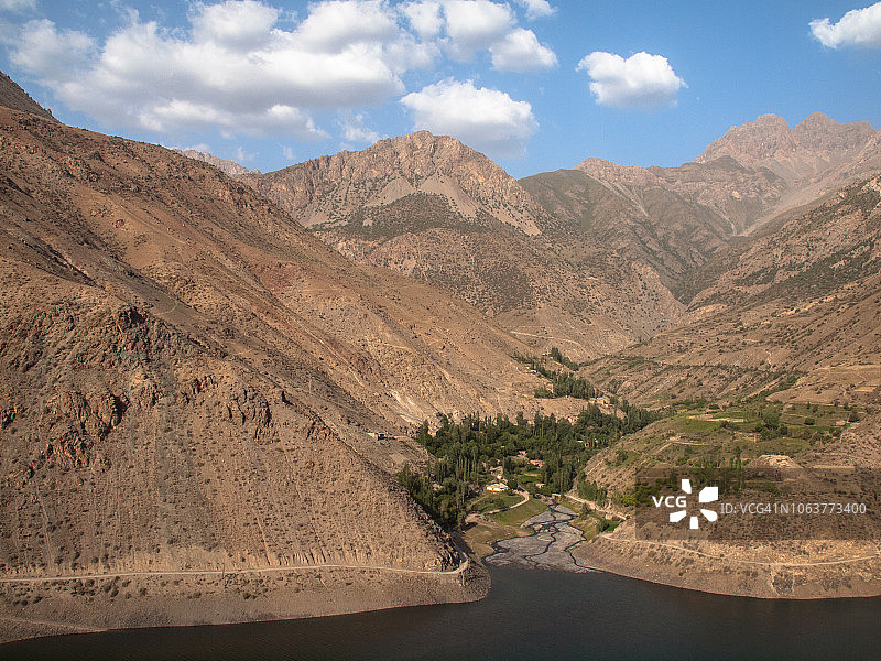 塔吉克斯坦范恩山脉的第四玛尔古佐尔湖（诺芬湖）图片素材