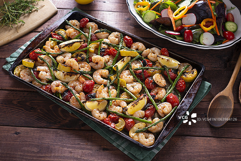 烤盘虾图片素材