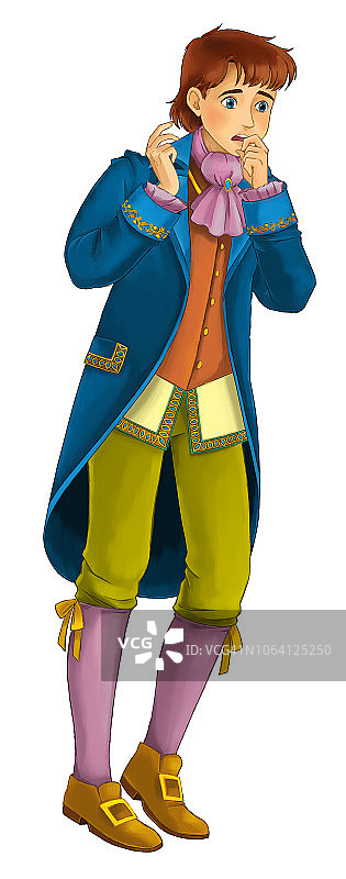 卡通场景：英俊美丽的王子图片素材