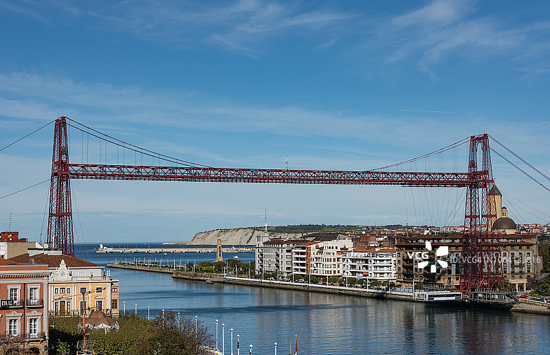 比斯开亚桥，悬索桥，运输桥，西班牙毕尔巴鄂图片素材