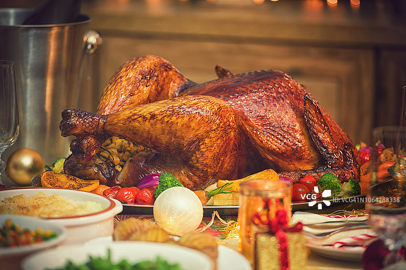 传统圣诞火鸡配菜图片素材