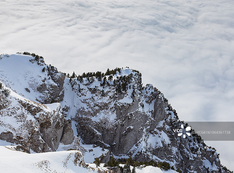 瑞士阿尔卑斯山的冬季景色图片素材