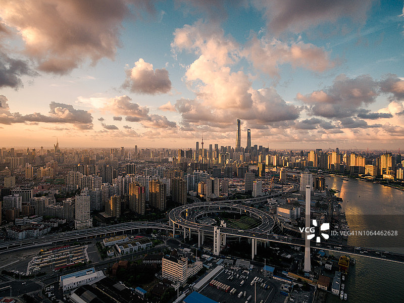 上海天际线航拍图片素材
