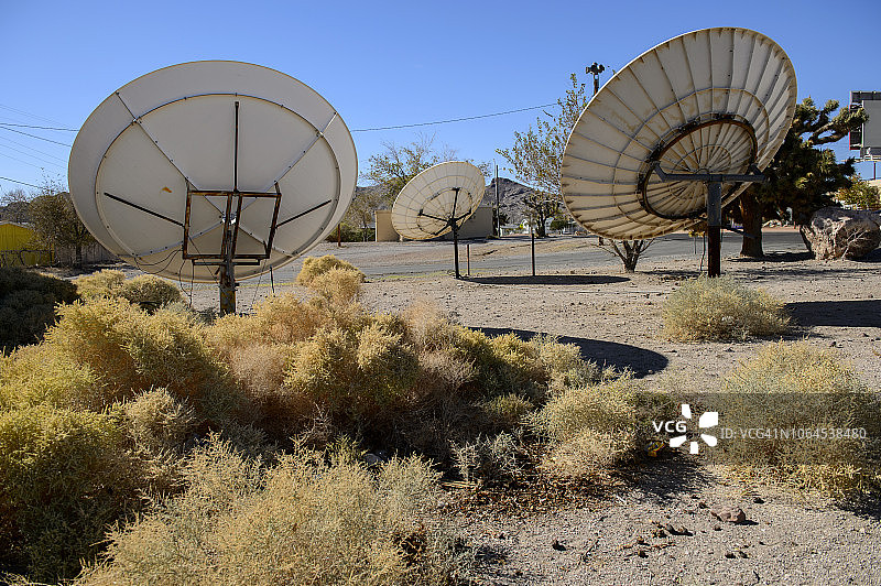 美国内华达州阿马戈萨谷的卫星天线图片素材