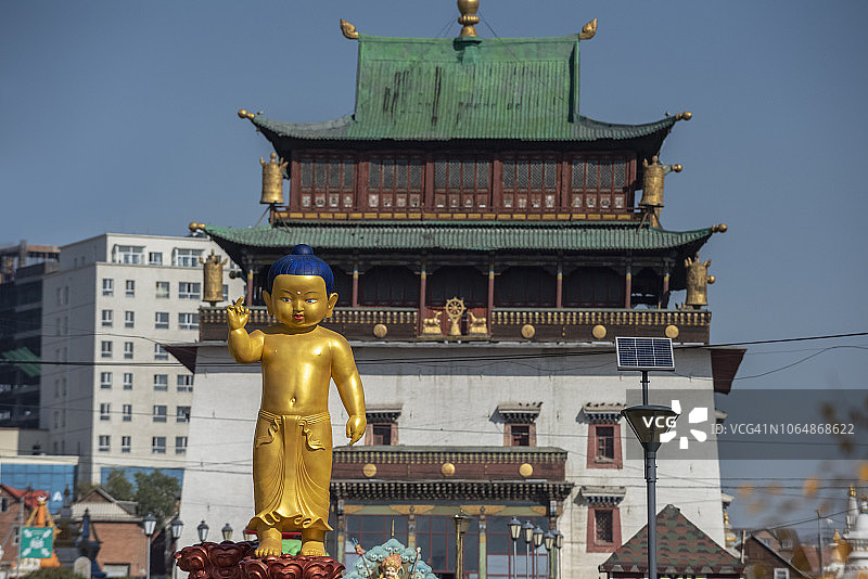 甘丹寺外部景观，乌兰巴托，蒙古国图片素材