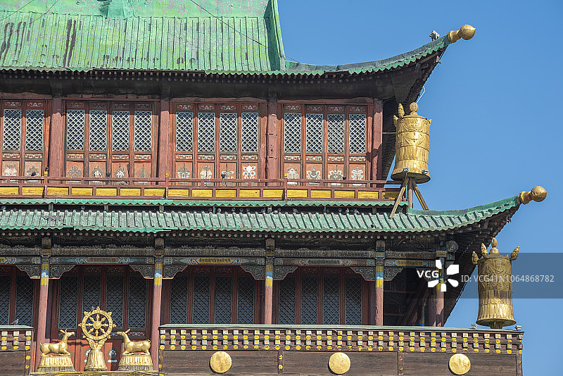 甘丹寺外部景观，乌兰巴托，蒙古国图片素材
