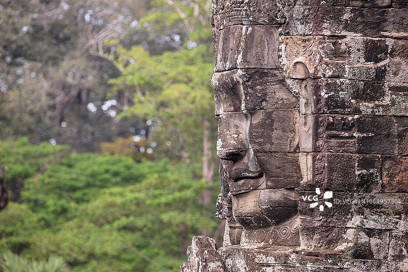 柬埔寨暹粒巴戎寺的微笑图片素材