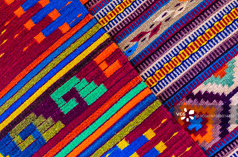 瓦哈卡纺织品抽象图案图片素材