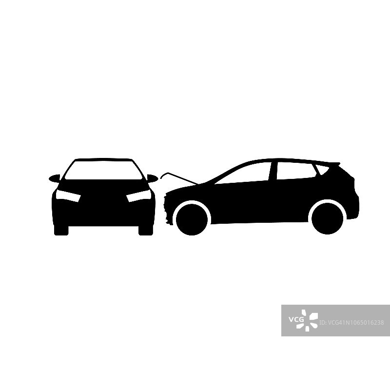 白色背景上的车祸图标图片素材