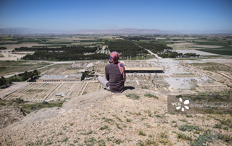 伊朗波斯波利斯古城遗址顶视图图片素材