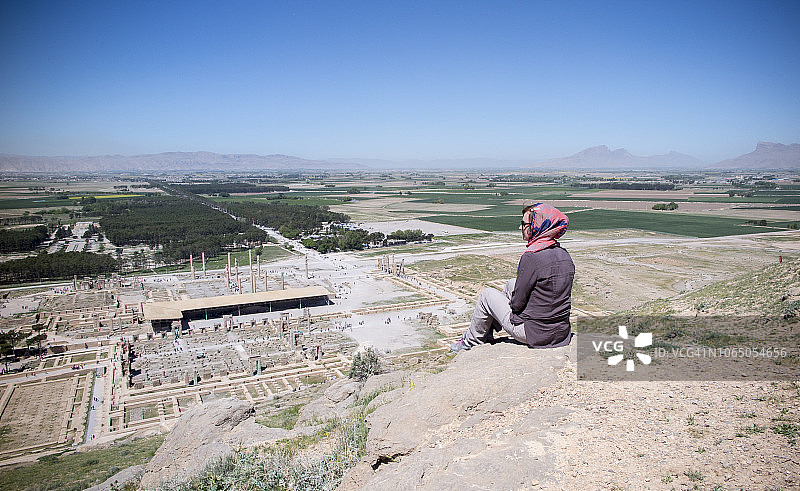 伊朗波斯波利斯古城遗址顶视图图片素材