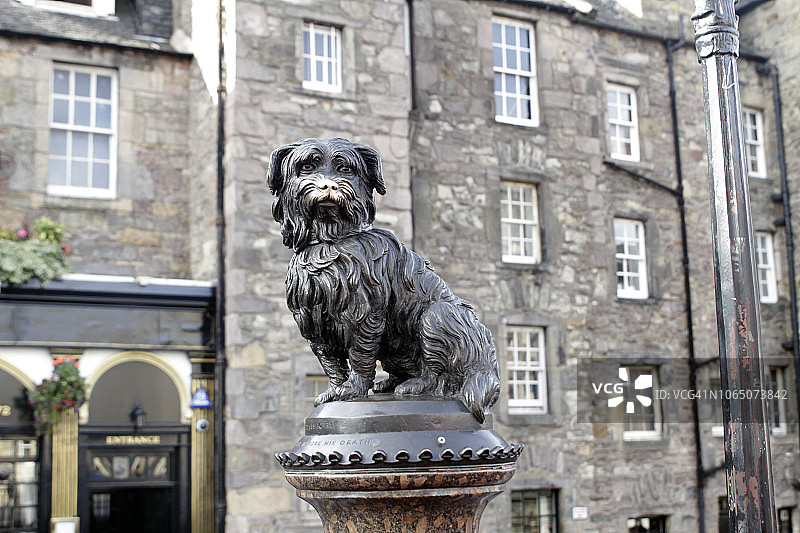 灰色friars Bobby雕像特写图片素材