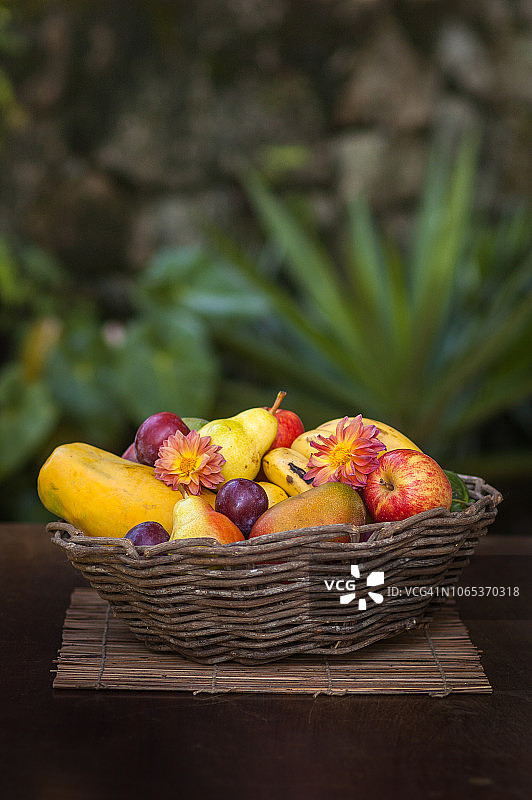 一篮子热带水果图片素材