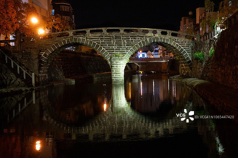 日本长崎市的眼镜桥图片素材