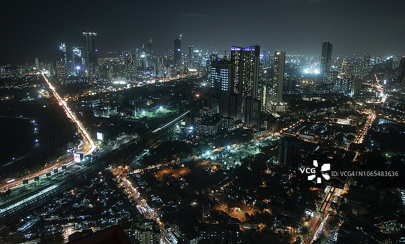 孟买城市夜景（下帕雷尔区）图片素材