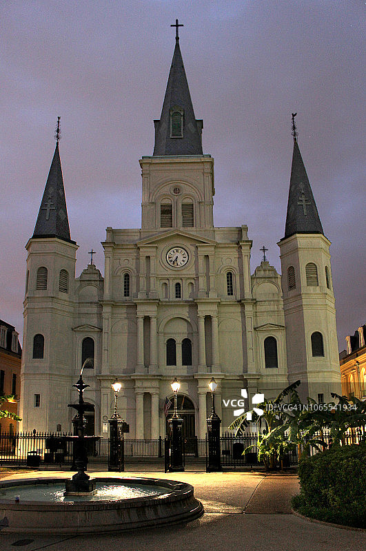 路易斯安那州新奥尔良市的圣路易斯大教堂图片素材