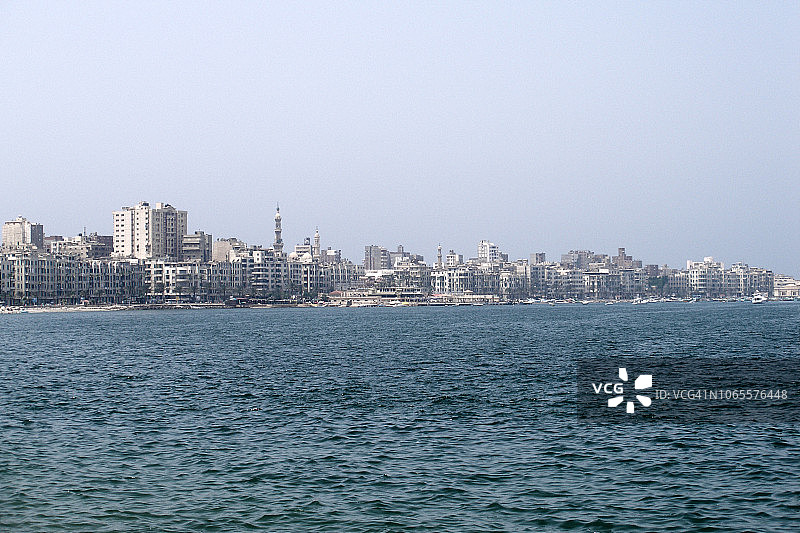 埃及亚历山大和地中海全景图片素材