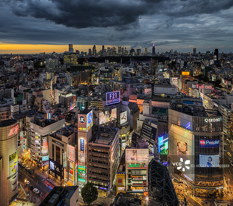 涩谷暮色图片素材