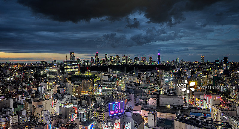 涩谷暮色图片素材