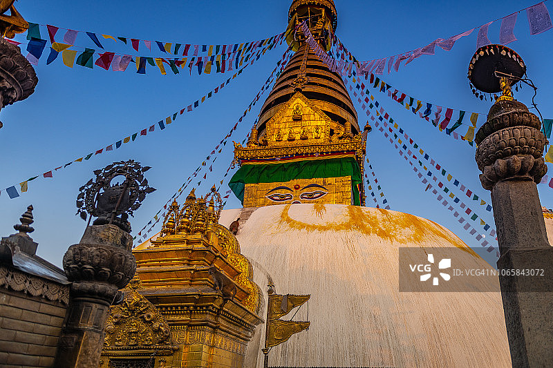 尼泊尔加德满都的猴庙图片素材