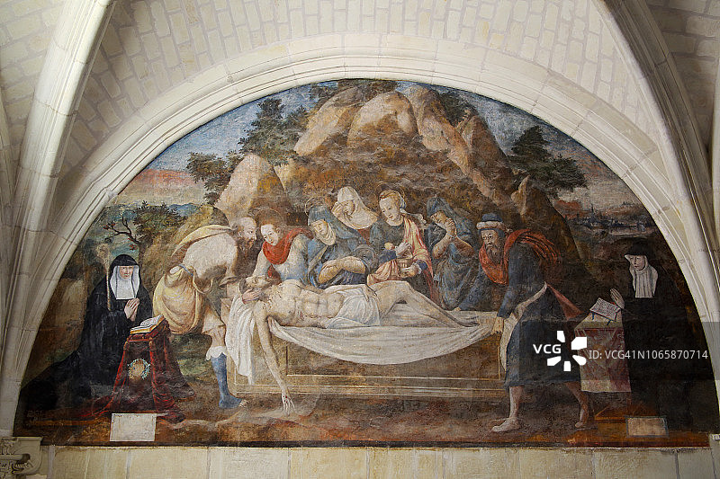 基督入墓准备壁画图片素材