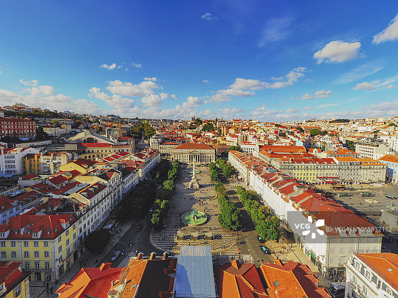 葡萄牙里斯本罗西奥广场城市航拍图片素材
