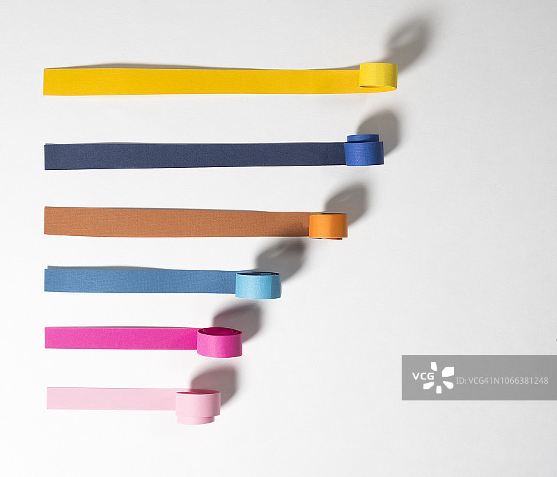 卷曲纸质条形图图片素材