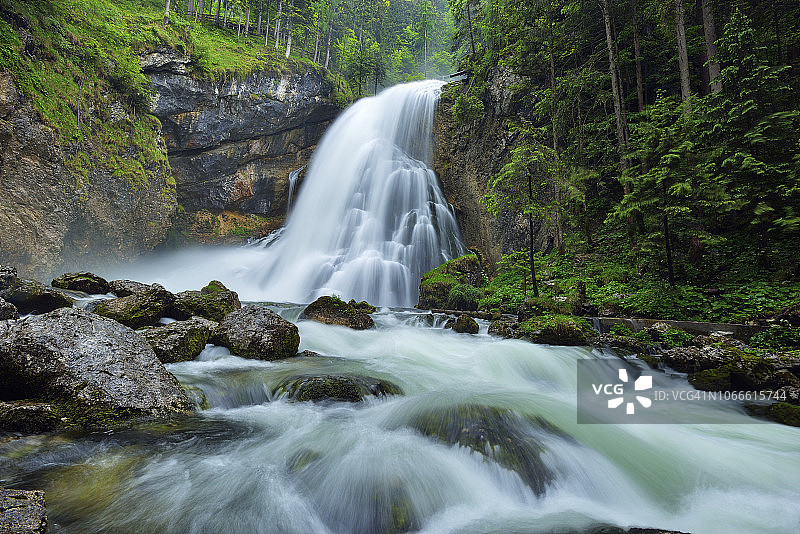 奥地利戈灵瀑布春色图片素材