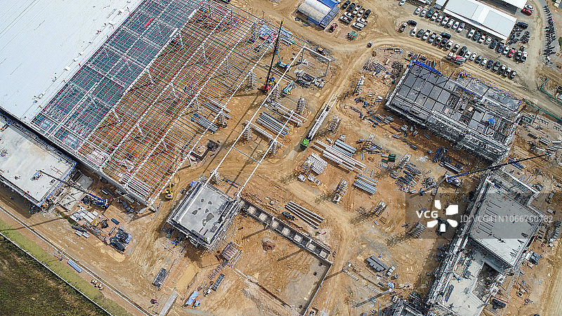 建筑工地鸟瞰图图片素材