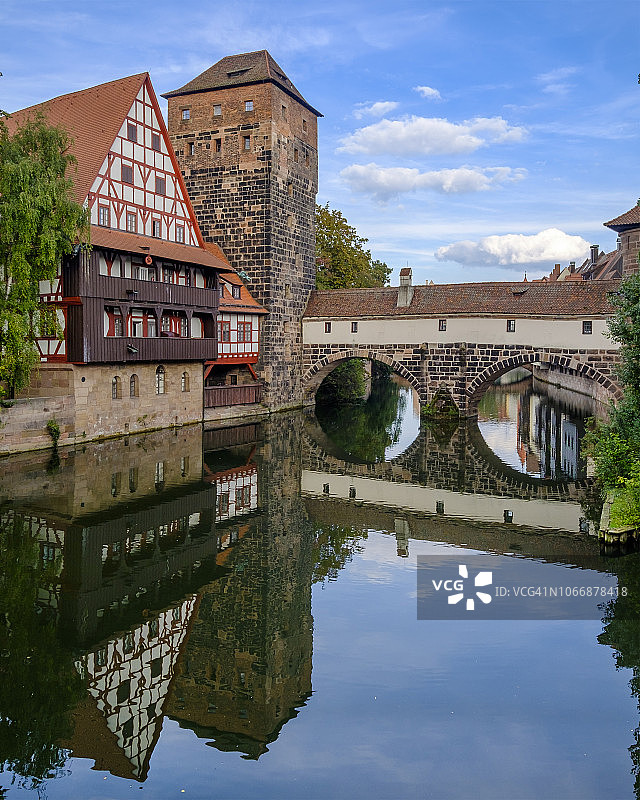 纽伦堡魏因施塔德尔：15世纪佩格尼茨河畔图片素材