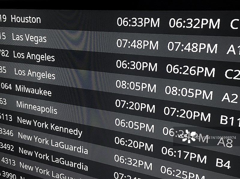 机场到达和出发状态显示屏图片素材