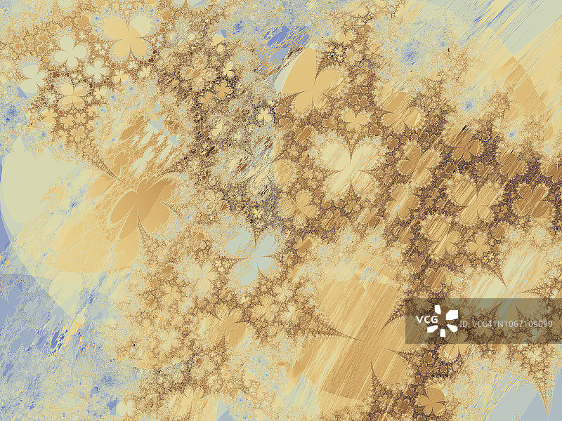 分形：蓝色和棕色花朵背景图片素材