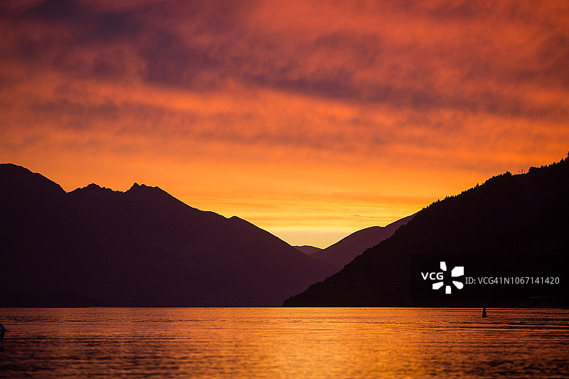 昆士敦日落图片素材