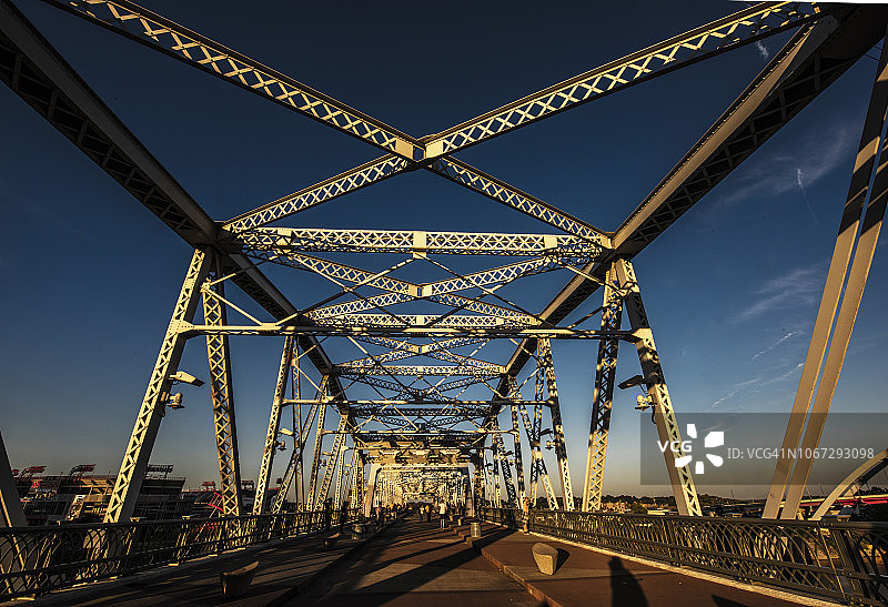 纳什维尔约翰·西根塔勒人行桥图片素材