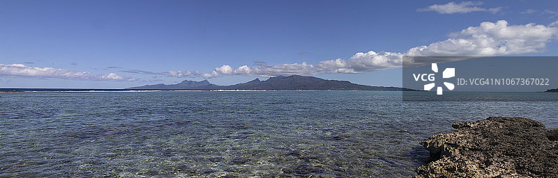 法属波利尼西亚的热带岛屿和海洋风光全景照片图片素材