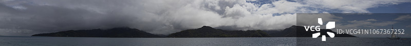 法属热带岛屿和海洋的风景全景照片图片素材