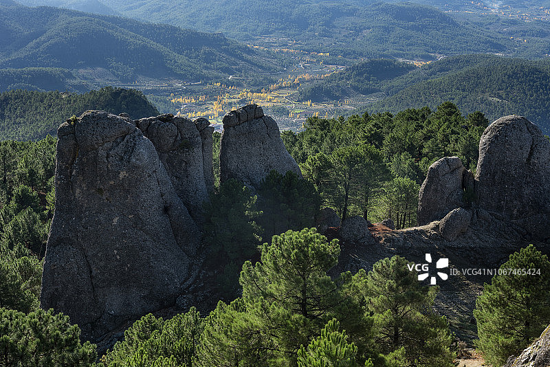 洛斯皮卡拉索斯岩层，西班牙卡斯蒂利亚-拉曼查自治区图片素材