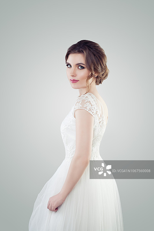 妆容精致的新娘 портрет图片素材