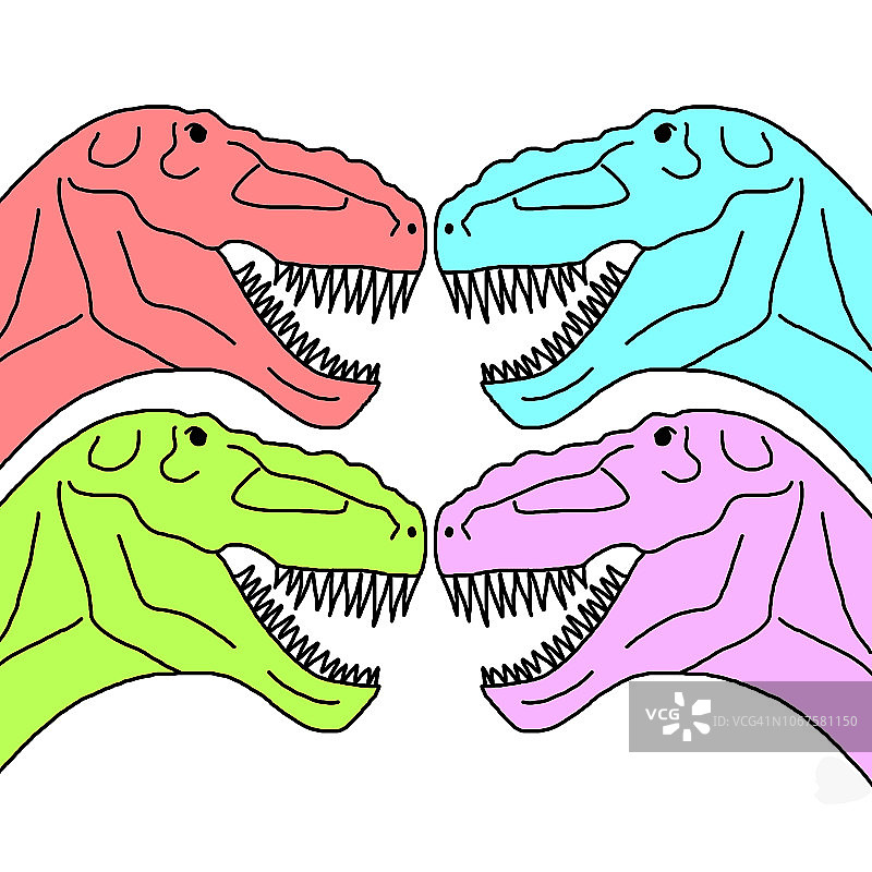 恐龙插画：霸王龙，想象力，创意图片素材