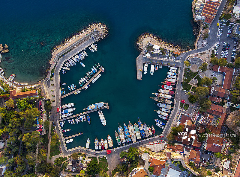 安塔利亚港口（卡莱伊奇）航拍图片素材