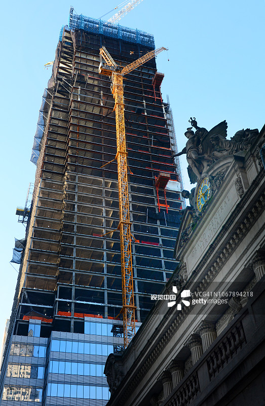 纽约中央车站旁的范德比尔特一号大厦（在建）图片素材