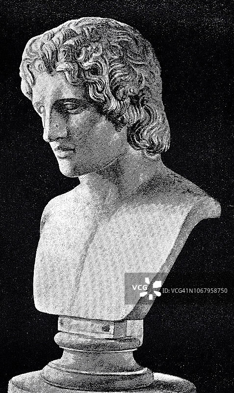 亚历山大大帝的大理石半身像图片素材