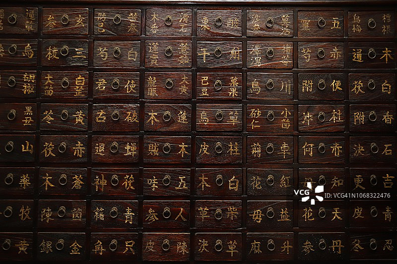 中药柜特写图片素材