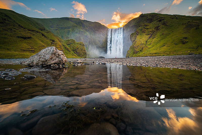 斯科加瀑布图片素材