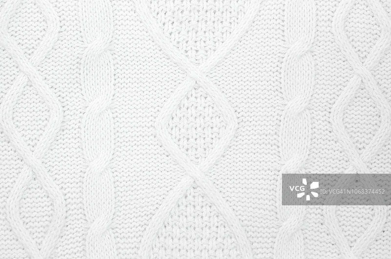 白色针织冬季毛衣的细节背景图片素材