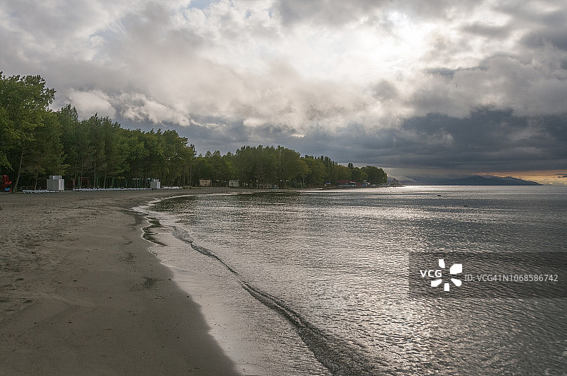 塞凡湖海滩风光图片素材