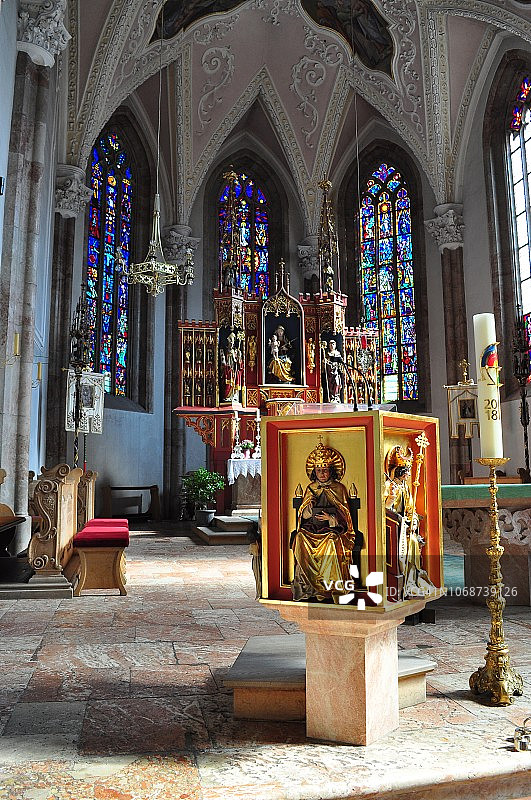 圣沃尔夫冈和莱昂哈德，耶恩巴赫，蒂罗尔图片素材