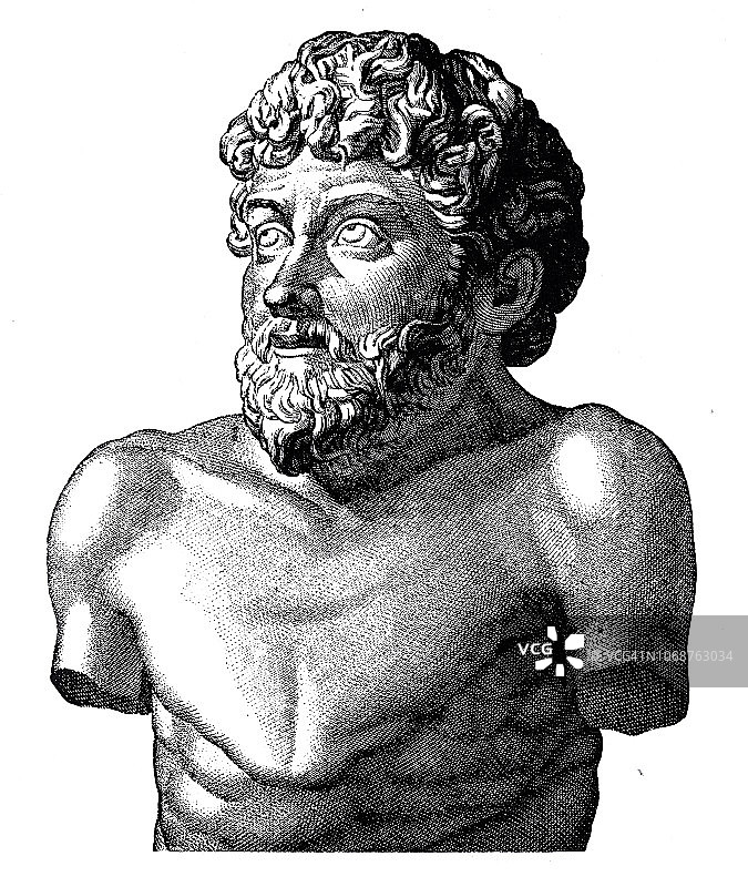 希腊作家伊索雕像图片素材