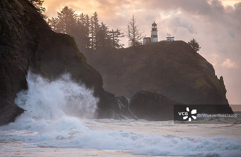 黎明时分的失望角灯塔图片素材