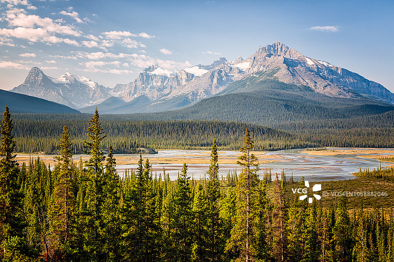 班夫国家公园的萨斯喀彻温河图片素材
